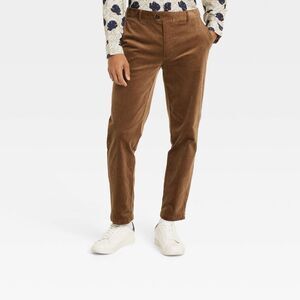 NWT Houston White -  Adult Velvet Straight Trousers - Bro Brown